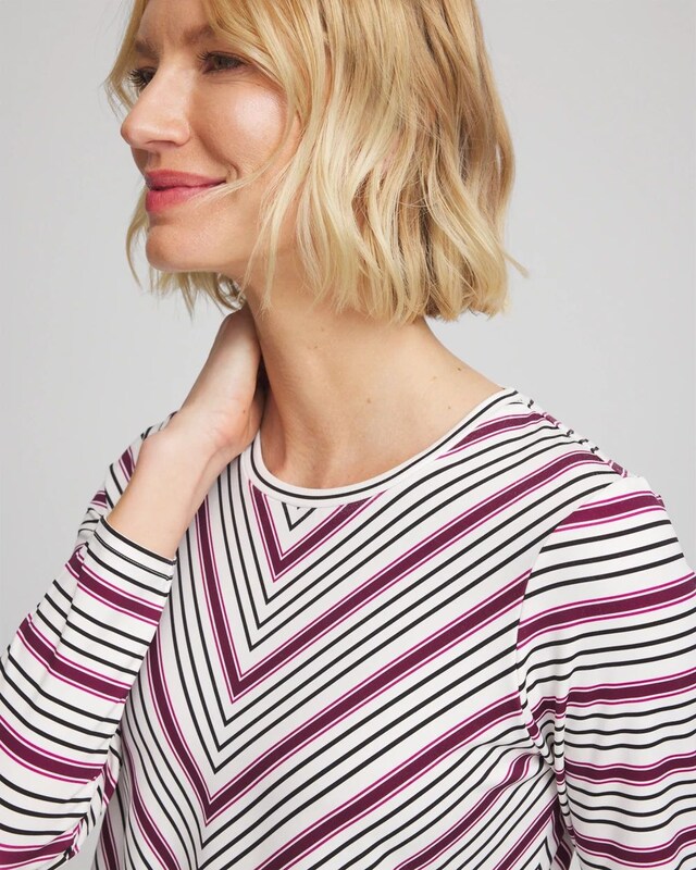 Zenergy Soft Brushed Striped Top - image 4